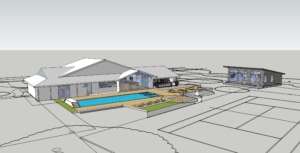 house design with pool and ADU
